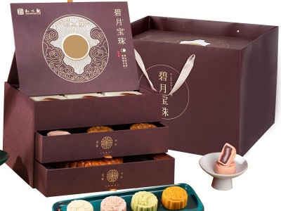 知味观月饼礼盒清风揽月团团明月松