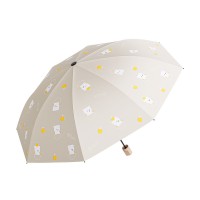 伞批发小熊雨伞黑胶防晒遮阳伞卡通晴雨伞两用防紫外线折叠太阳伞