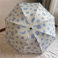 一件代发枝叶雨伞折叠全自动三折黑胶防晒晴雨两用伞遮阳太阳伞