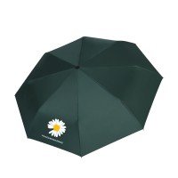 简约纯色uv雏菊自动三折两用晴雨伞黑胶防晒太阳伞印刷广告伞LOGO