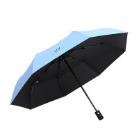 三折纯色UV防晒防紫外线黑胶雨伞 遮阳伞女折叠太阳伞 印刷广告伞