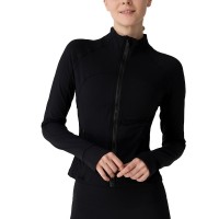 秋冬新品莱卡修身瑜伽服外套女性感立领夹克跑步健身长袖瑜伽服女