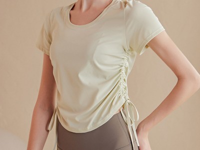 新品双侧抽绳高端莱卡lulu瑜伽服女