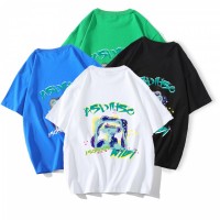 夏季青少年潮流服饰男短T百搭宽松时尚情侣圆领短袖外套免烫印花
