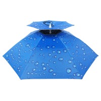 大量批发伞帽头戴式遮阳帽子伞男女防晒防雨头顶斗笠雨伞定制广告