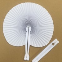 跨境专供欧美婚庆扇子空白心形纸扇折扇旅行扇白色心形纸扇