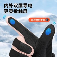 美洲野牛滑雪手套女防泼水防寒加绒加厚户外运动保暖驾驶冬天骑行