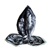 浅粉浅蓝配色~四季可用真丝缎面55方巾办公司桑蚕丝丝巾