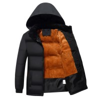 2019冬季男士连帽休闲棉衣 男式青年加厚棉服男保暖爸爸装外套男