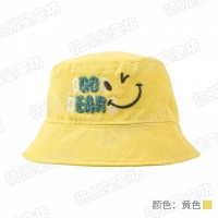 2023秋冬儿童时尚新款刺绣笑脸休闲百搭渔夫帽