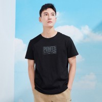 拓路者纯棉夏季新款男式圆领短袖t恤简约印花打底衫内搭