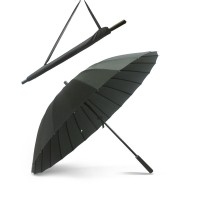 男士24骨长柄雨伞加大防风商务直柄伞女黑色双人晴雨伞广告印Logo
