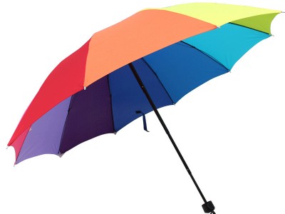个性晴雨彩虹伞两用防紫外线折叠十