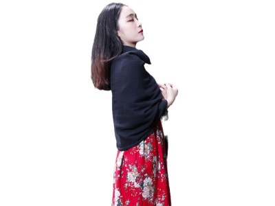 山自在 手工串毛线围巾 双层棉纱大