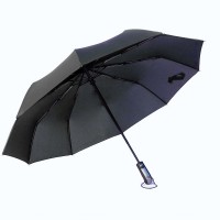全自动三折雨伞10骨加大防风商务伞纯色折叠晴雨伞广告伞logo设计