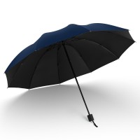 10骨黑胶晴雨伞双人加固大号两用纯色广告折叠商务礼品伞雨伞