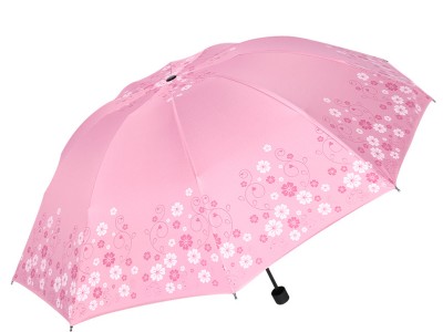 10骨黑胶印花雨伞加大双人纯色晴雨