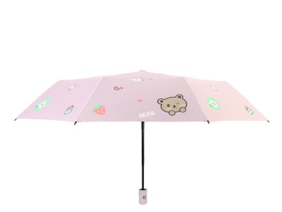 三折黑胶8骨两用晴雨伞 ins清新可爱