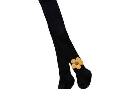 儿童花朵连裤袜春秋款棉打底裤男女