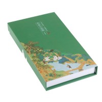 精美书签礼品盒毛笔镇尺包装盒画笔钢笔礼盒绿色