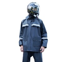 燕丽摩托车针织布雨衣雨裤套装电瓶车外卖分体雨衣男反光防汛雨衣
