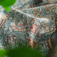 复古绿卷草轻奢美式乡村半遮光仿棉麻窗帘抱枕桌布飘窗垫面料批发