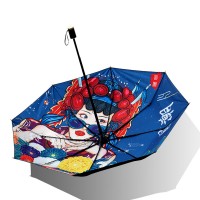 雨伞黑胶伞遮阳防晒伞国潮晴雨伞印刷广告logo三折伞中国风太阳伞