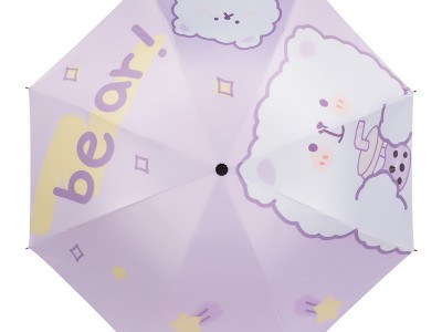 雨伞 高端女批发黑胶防晒遮阳伞卡通
