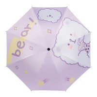 雨伞 高端女批发黑胶防晒遮阳伞卡通折叠晴雨两用广告伞印刷logo