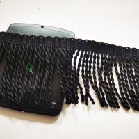 定制黑色双边棉流苏户外沙滩伞装饰染色扭绳排须纺织辅料花边配件