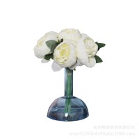 韩式蓝色把束芍药绢花厂家批发婚庆布置摄影道具牡丹仿真花假花装