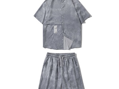 2022夏装新男士日系宽松版扎染短袖
