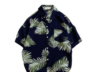 夏季港风休闲衬衣宽松五分袖上衣服