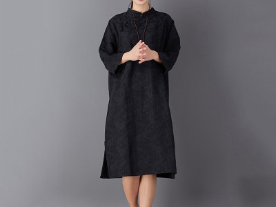 2020-女装新品文艺复古纯手工盘扣提