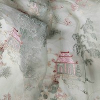 EG-1913084  锦纶尼龙玻璃纱绣花  花边 雕孔绣花 打孔绣花 婚