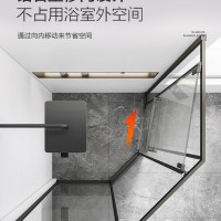 钻石型移门淋浴房卫生间隔断玻璃门浴室干湿分离浴屏洗澡间推拉门