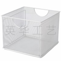 提手挂钩文件收纳篮 欧美简约时尚金属网格创意j家居办公收纳整理