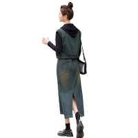 复古牛仔套装裙女2023春秋季新款欧货遮肚子减龄马甲半身裙两件套