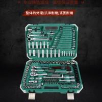 工厂151件套铬钒钢汽机修组套汽车维修工具箱五金套筒扳手72齿棘