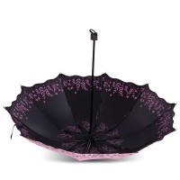 晴雨伞 包邮 10骨加大荷叶边 创意黑胶防紫外线 小清新太阳伞礼品