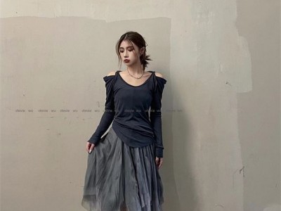 steviewu小众暗黑风五层不规则网纱