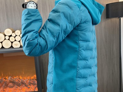 秋冬户外棉服女运动休闲连帽拼接百