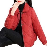 时尚短款羽绒服女冬装新款小个子中年妈妈装韩版洋气90白鸭绒外套