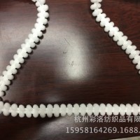 厂家直销 现货供应 双排密芽边 双边绒球 毛球花边