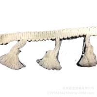 厂家现货供应窗帘装饰围巾花边辅料4.5公分纯棉吊穗吊坠流苏扫把