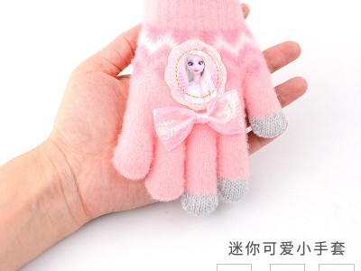 迪士尼五指手套冬季女童小童幼儿园