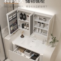 杜邦可丽耐一体盆浴室柜组合橡木烤漆洗漱台洗手脸盆卫生间奶油风