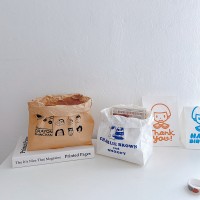 韩系ins风字母牛皮纸袋居家收纳水果零食收纳袋子摆拍道具