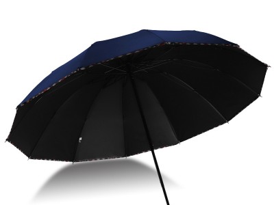 手动12骨加大加固雨伞三折黑胶格子