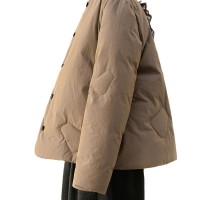 美拉德 90鸭绒文艺短款无领肯豆羽绒服女装 简约外套上衣A1030